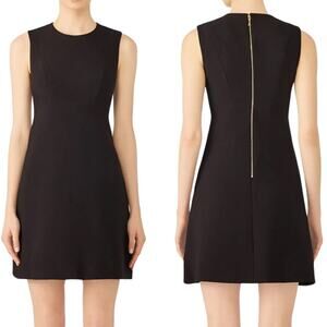 Kate Spade size 8 Sicily Black A-Line Sleeveless Lined Sheath Dress *Dropped Hem